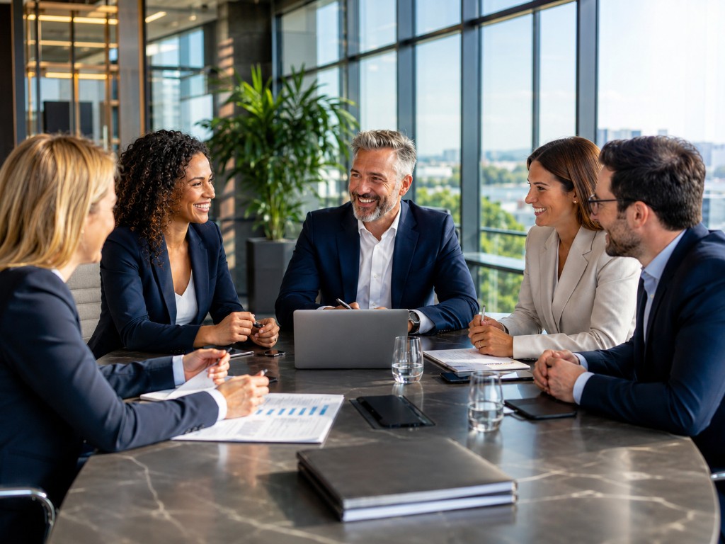 The Decivio team collaborating around a conference table